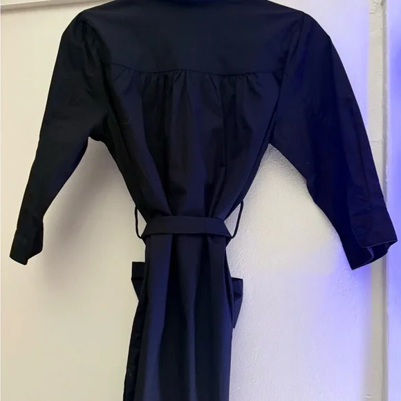 Wayward Fancies Embroidered Floral Shirt Dress Black Tie Waist - Picture 2 of 5